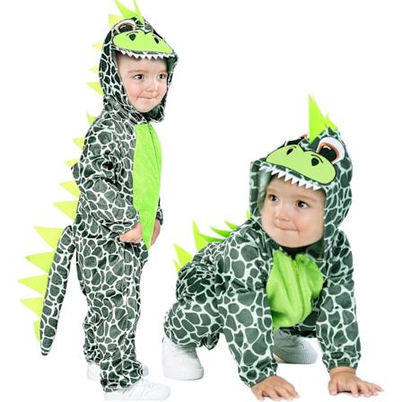 Baby Dinosaur Kostym, Drakkläder med Huva för Barn, Djurstorlek Pyjamas Green dinosaur 13-18 months