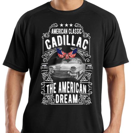 Bil T-shirt Cadillac Svart Vintage Stil Xxl
