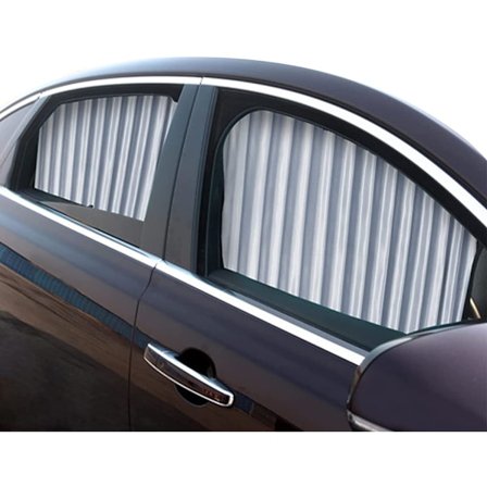 Auton aurinkosuojat - 4 hopeanvärinen sarja (4 ikkunaa)