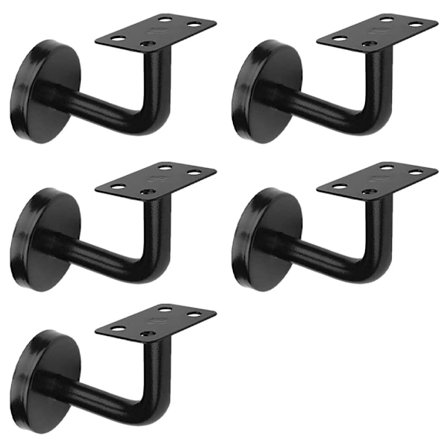 Sæt med 5 sorte trappegelænderbeslag, rustfrit stål trappegelænder
