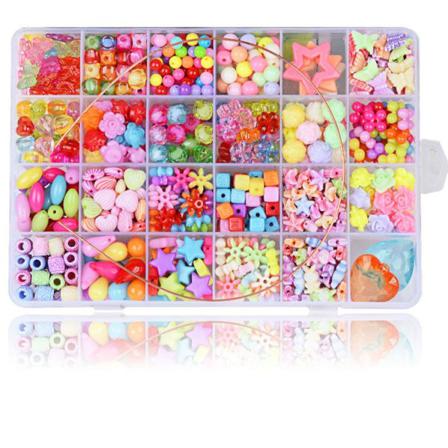Diy - Pärllåda - Akrylpärlor - Mix - 550st - Smyckestillverkning Multifärg