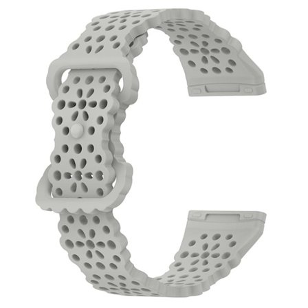 Fitbit Versa 4 / Sense 2 / Versa 3 / Sense lace flower style urrem - Rock Grå