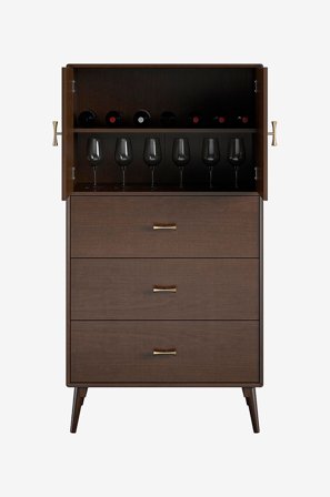 Novogratz - Byrå med tre lådor Brittany Tall - Brun - Byråar - Från Homeroom