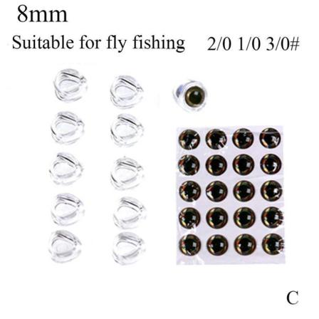 Färgglada Ghost Fish Head Pack Tre Storlekar Fiske Lockar Ögon, Fluga