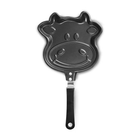 Pieni paistinpannu - Teräs - 15 x 16,5 cm - Tarttumaton - Lehmäkuvio - Kaikki lämmönlähteet, mukaan lukien induktio