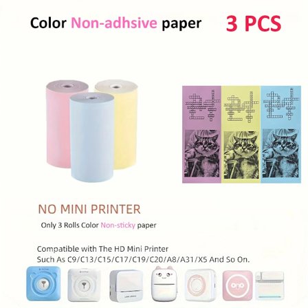 Mini Skrivare Färg Klistermärke Termiskt Papper Etikett Papper Klistermärke Fotopapper För PeriPage PAPERANG Poooli 57mm bredd Fotoskrivare