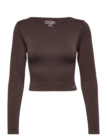 Alena Crop Tops Long-sleeved Crop Tops Brun Drop Of Mindfulness