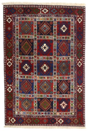 101X149 Tapis Yalameh D'orient Rouge/Rose Foncé (Laine, Perse) Carpetvista