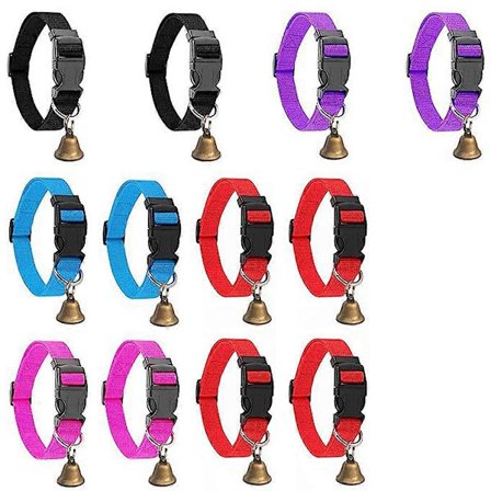 Gedehalsbånd med klokker til kvæg, heste og får, kobberklokker, justerbare nylonhalsbånd, anti-