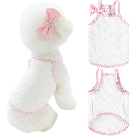 1 st Hundsommarkläder Valp Hjärta Väst Skjorta Andningsbar Husdjur Ärmlös Tank Top för Små Mellanstora Hund Katt