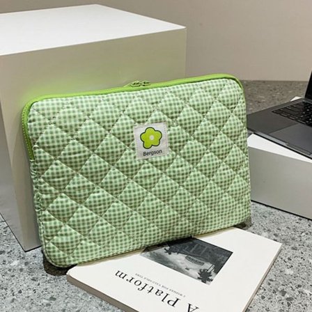 Laptopfodral Väska Fodral 14 TUM GRÖN RUTOR GRÖN RUTOR