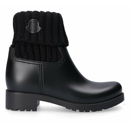Moncler, Logo-Embroidered Boots Czarny, Kobieta, Rozmiar: 36 EU