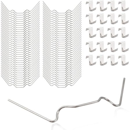 100 stk. drivhusglasfikseringsclips med 50 stk. drivhusglasfikseringsclips og 50 stk. drivhusglas Z-clips i rustfrit stål