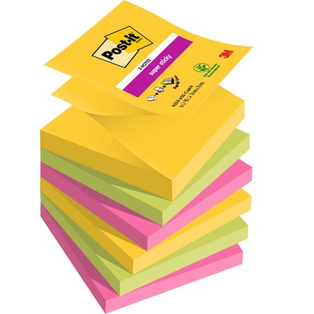 POST-IT Notes Supersticky Z-blad Carnival Collection 76x76mm 6/fp - Lyreco - Kontorsmaterial - Notes och Post-It - Notes - Z-block