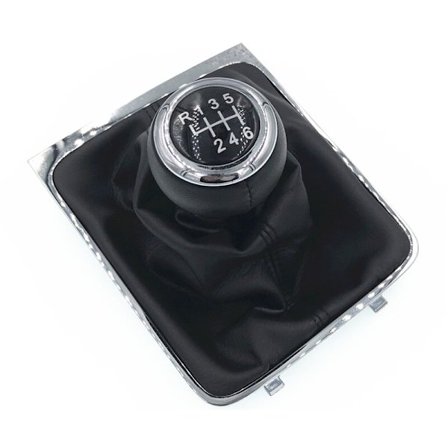 Högkvalitativ 5 6-växlad bilväxelspaksknopp med damaskskydd och ram för VW Passat B6 2005 2006 2007 2008 2009 2010 2011 - 6 växlar