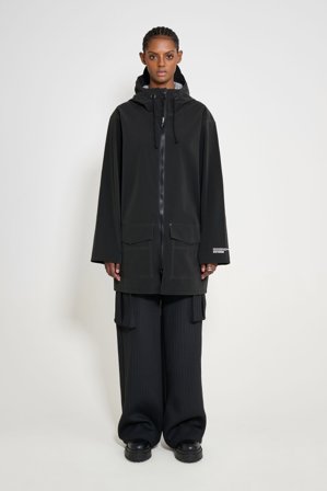 Stockholm Patch Raincoat Black