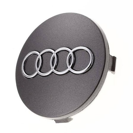 4 nye 60mm sølv Audi-felgdeksel, merker