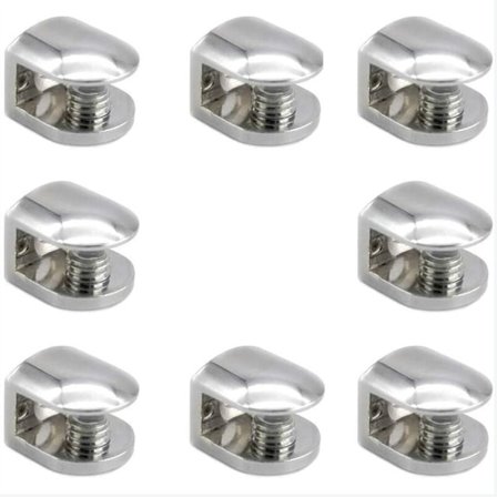 8 stk. glas klemme beslag zink legering justerbar fastgørelsesholder f