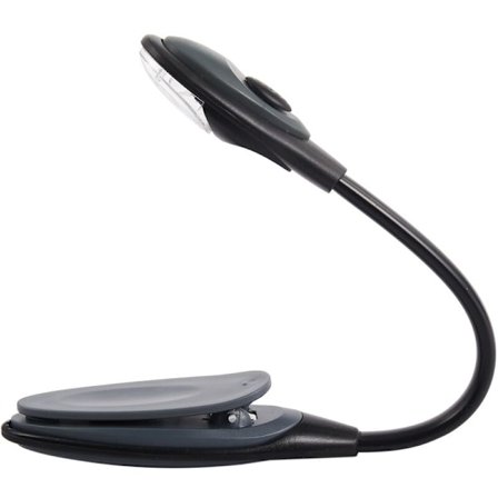 Mini Bright Book Light med fleksibel klips LED læselampe til rejser med hvid bog holder lille bordlampe små gaver grå