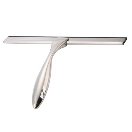 Rengöringsskrapa i rostfritt stål, badrumsskrapa för dusch och golv, silver Dubbelsidig rengöringsskrapa