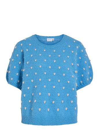 Vila Vidottie 2/4 Sleeve Knit Top - Blue - M
