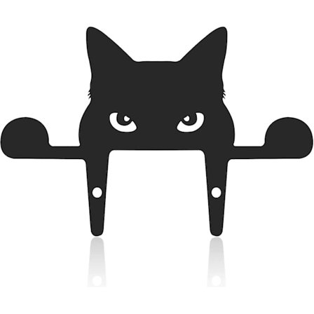 Havefigur til haven, katteskulptur dekoration til haven realistisk dyresilhuet havepæle kattehave