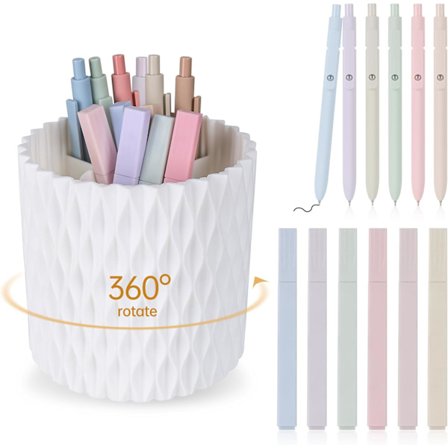 13 stk. Penneholder til skrivebord, 360° roterende multifunktionel penneholder med kuglepenne, tuscher, makeupbørsteholder