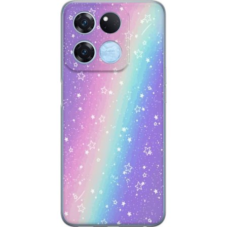 Kompatibel Mobilcover til OnePlus Ace Racing Rainbow-farvet pastelbaggrund med hvide stjerner og glitrende prikker i blød overgang