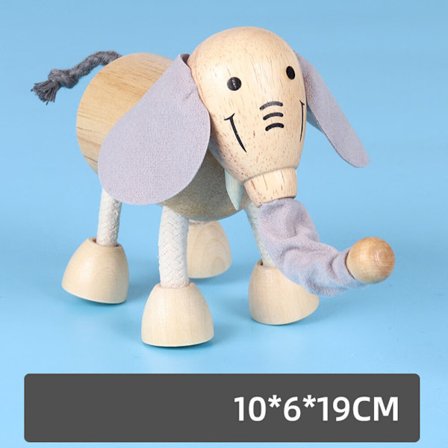 1 kappale (elefantti) puinen maatilan eläinlelu - puinen eläinhahmo