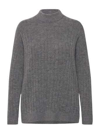Slfmaline Ls Knit High Neck Noos Grey Selected Femme