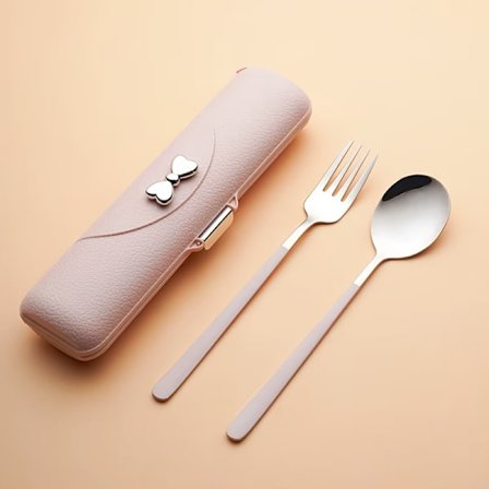 Stilfuldt og praktisk sæt af rustfrit stål bestik med sløjfer - Inkluderer skeer, gafler