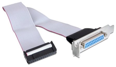 Delock Low Profile Slot Bracket > 1 x Parallel - parallellpanel - DB-25 til 25 pin IDC - 22 cm