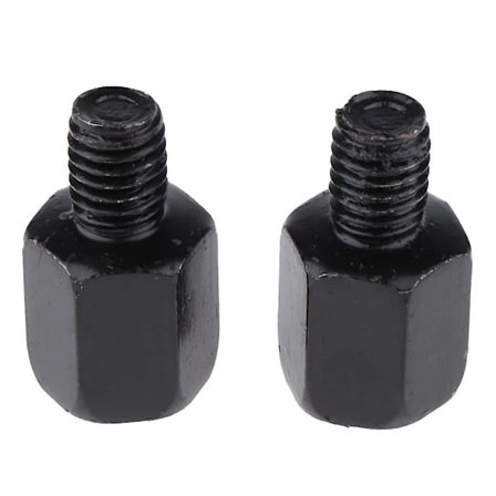 【PP】 Scooter Motorcykel Bakspejl Sidespejl LH 10mm - RH 8mm Adapter Sort