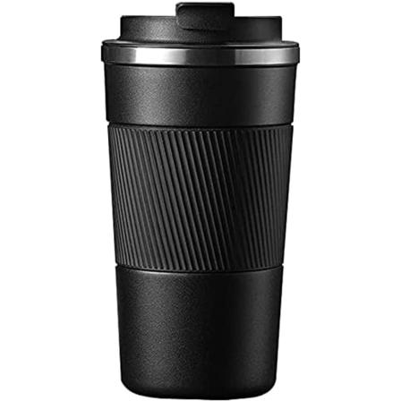 Svart - 510 ml bilkaffekrus, rustfritt stål, varmeisolert med