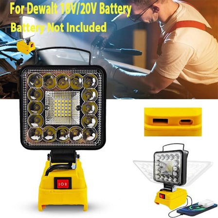 4" LED Arbetslampa För Dewalt 18V 20V Batteri Verkstad Ficklampa Camping