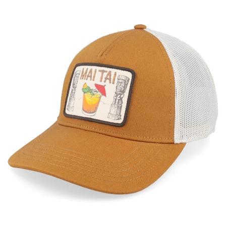 American Needle - Brun trucker Caps - Mai Tai Archive Tiki Valin Ivory/Hazel Trucker @ Hatstore