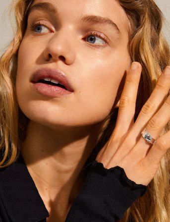 Pilgrim Bathilda Recycled Rustic Ring - Silver - ONE SIZE