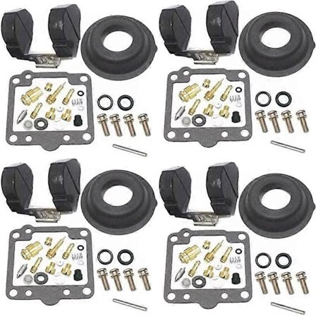 4 sett FOR SUZUKI GS1100 1980-1983 GS 1100 E G GS1100 Forgasser Reparasjonssett Nålventil Pakning Stempel Vakuummembran Flyter