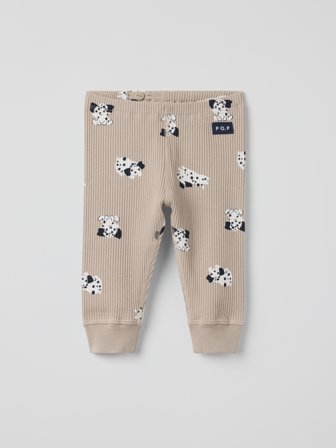 Polarn O. Pyret Ribbad byxa dalmatiner - 80 - barnkläder - beige