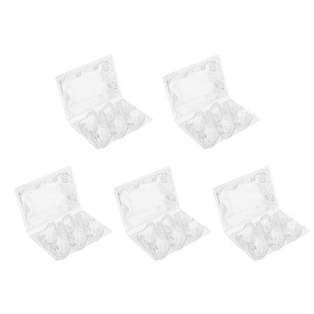 5 stk. 6 gitter æg opbevaringsboks plast gennemsigtig æg dispenser holder kasse køleskab æg beskyttelse boks