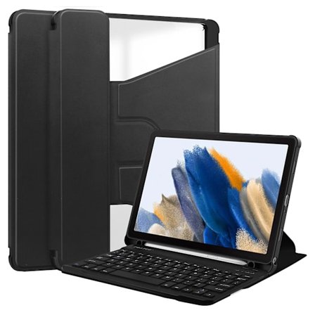 Tablettaske til Samsung Galaxy Tab A9+, med Bluetooth-tastatur Roterende Stand Pu+acrylcover