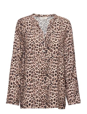 Cralora Blouse Bluse Langermet Multi/mønstret Cream