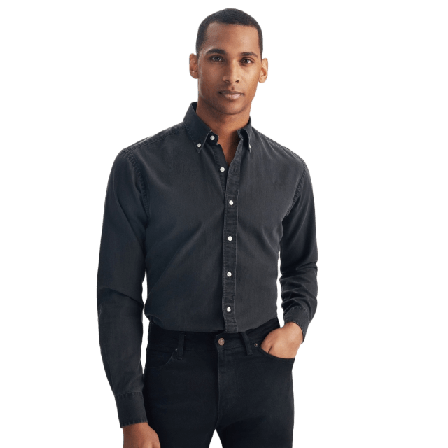 John Henric Denim Shirt Ion Skjortor Herr Svart 38