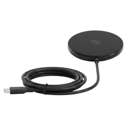 Rvelon QI2 Foldable Wireless Charger Stand with fixed USB-C Cable BLACK
