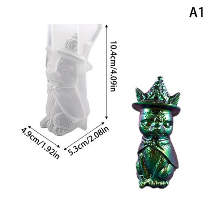 Gör-det-själv Form Spegel Magic Cat Ornament Key Pendant Sili