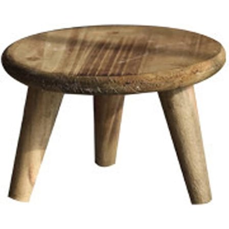 Mini Rund Træskammel Kort Træskammel til Planter Mini Træskammel Display til Hjemmeterrasse