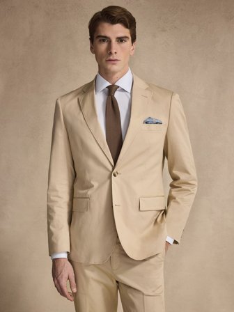 John Henric Men's Beiges Sakko Baumwolle Size 50