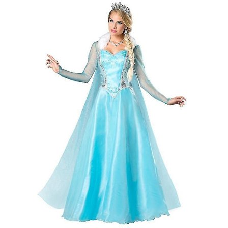 Frozen Voksen Dame Prinsesse Elsa Kostume Jul Cosplay Maskeradekjole