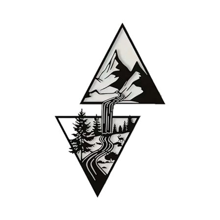 Mountain River Wall Dekor Metal Art