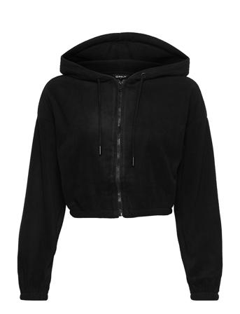 Onlkaroi Fleece L/S Zip Hood Swt Huppari Musta ONLY